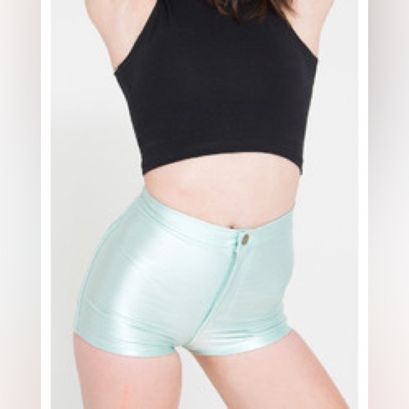 American Apparel y2k Mint Green Disco Shorts Size Large - Picture 7 of 7